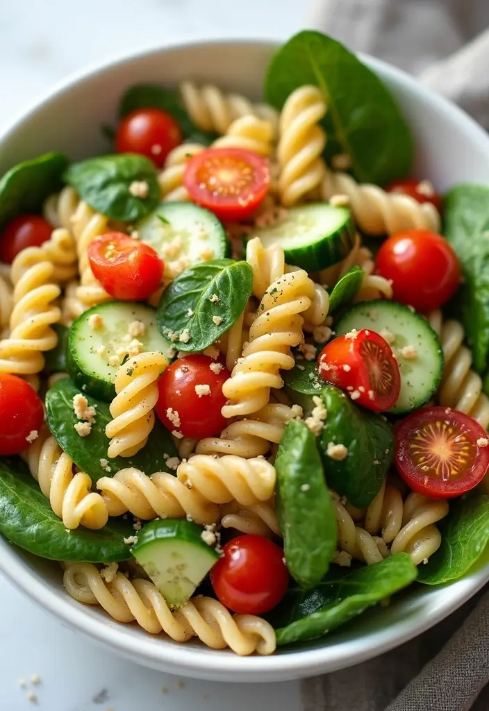 30+ Pasta Salad with Lettuce Recipes for Crunchy Fresh Bites 100 30+ Pasta Salad with Lettuce Recipes for Crunchy Fresh Bites - 18. Chickpea Pasta Salad with Spinach