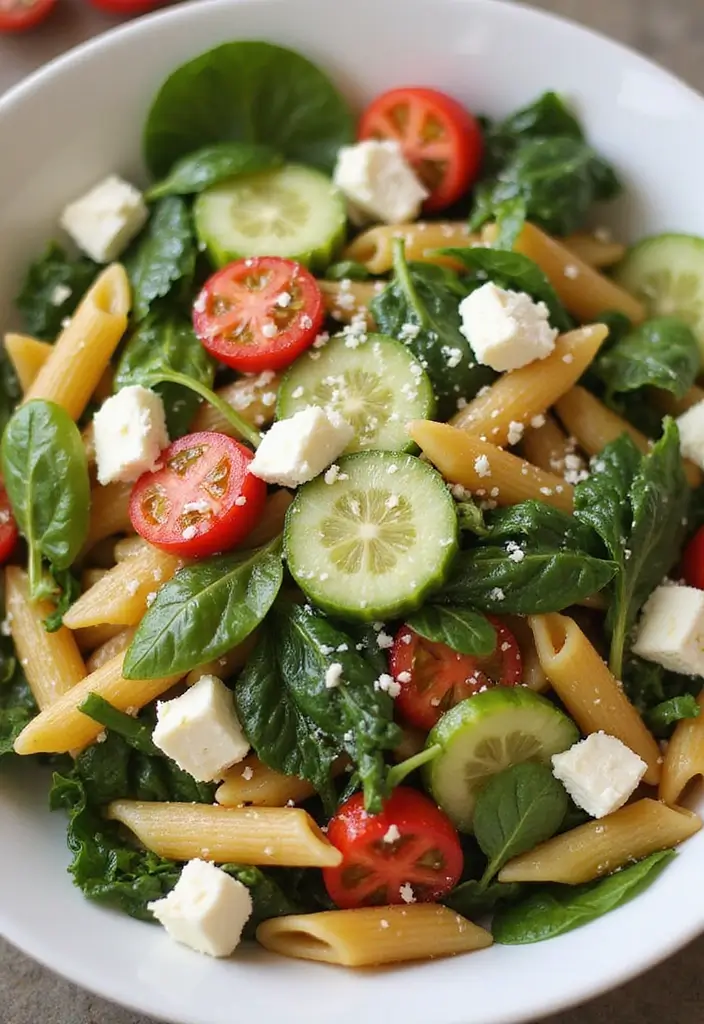 30+ Pasta Salad with Lettuce Recipes for Crunchy Fresh Bites 6 30+ Pasta Salad with Lettuce Recipes for Crunchy Fresh Bites - 2. Mediterranean Pasta Salad with Leafy Greens