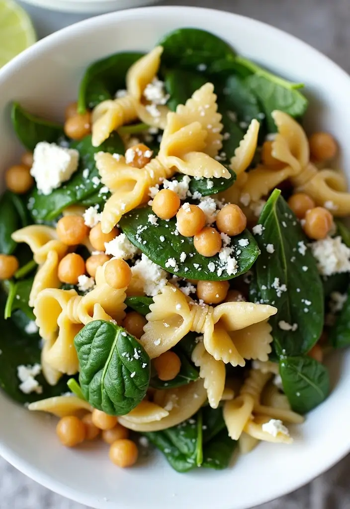 30+ Pasta Salad with Lettuce Recipes for Crunchy Fresh Bites 110 30+ Pasta Salad with Lettuce Recipes for Crunchy Fresh Bites - 20. Spinach and Feta Pasta Salad with Chickpeas