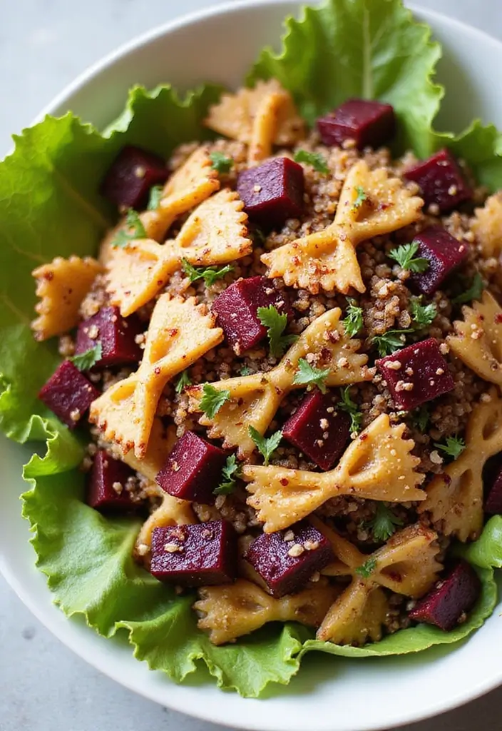 30+ Pasta Salad with Lettuce Recipes for Crunchy Fresh Bites 148 30+ Pasta Salad with Lettuce Recipes for Crunchy Fresh Bites - 26. Beetroot Quinoa Pasta Salad with Lettuce