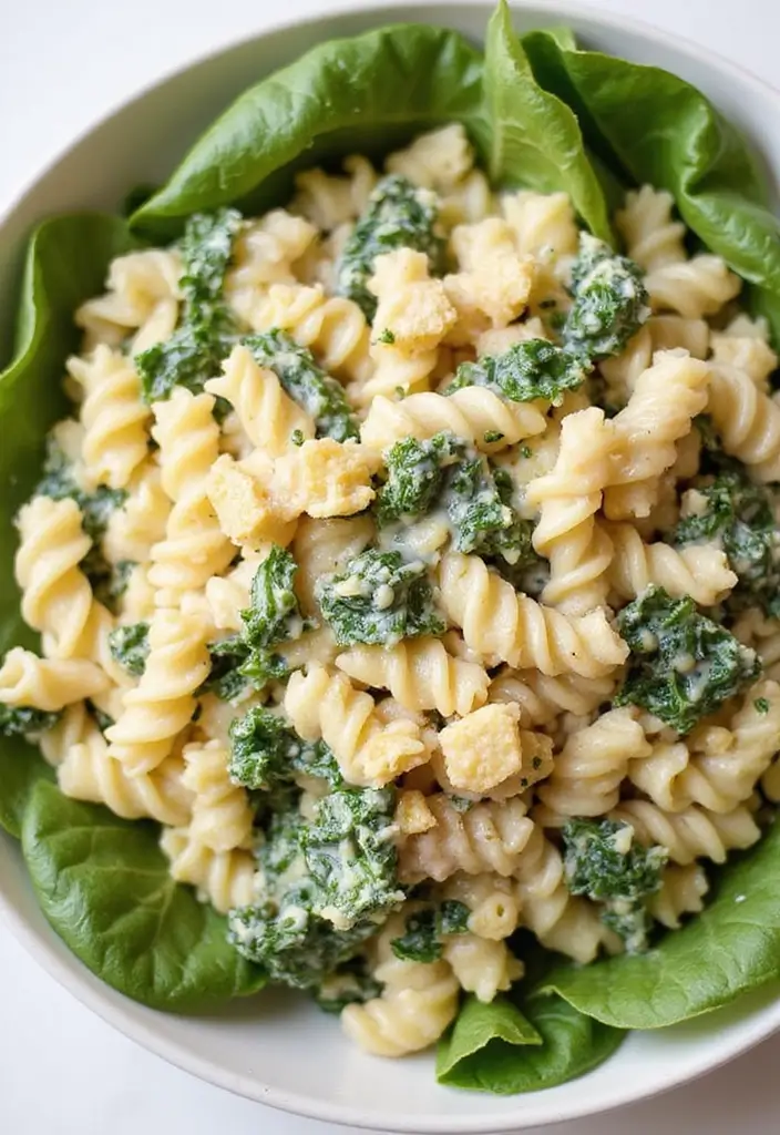 30+ Pasta Salad with Lettuce Recipes for Crunchy Fresh Bites 155 30+ Pasta Salad with Lettuce Recipes for Crunchy Fresh Bites - 27. Spinach and Artichoke Pasta Salad with Lettuce