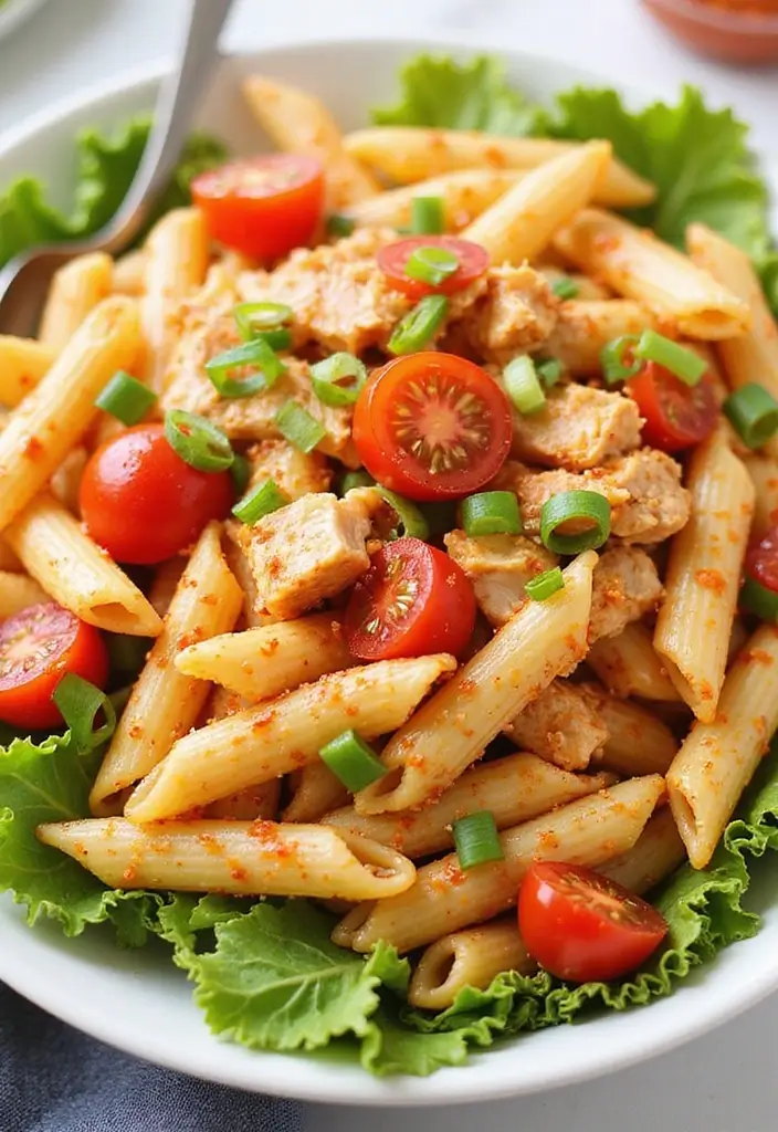 30+ Pasta Salad with Lettuce Recipes for Crunchy Fresh Bites 49 30+ Pasta Salad with Lettuce Recipes for Crunchy Fresh Bites - 9. Sriracha Chicken Pasta Salad with Lettuce