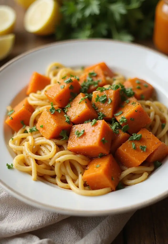 30+ Pasta and Vodka Sauce Recipes That Feel Restaurant-Worthy 188 30+ Pasta and Vodka Sauce Recipes That Feel Restaurant-Worthy - 30. Vodka Sauce with Sweet Potatoes