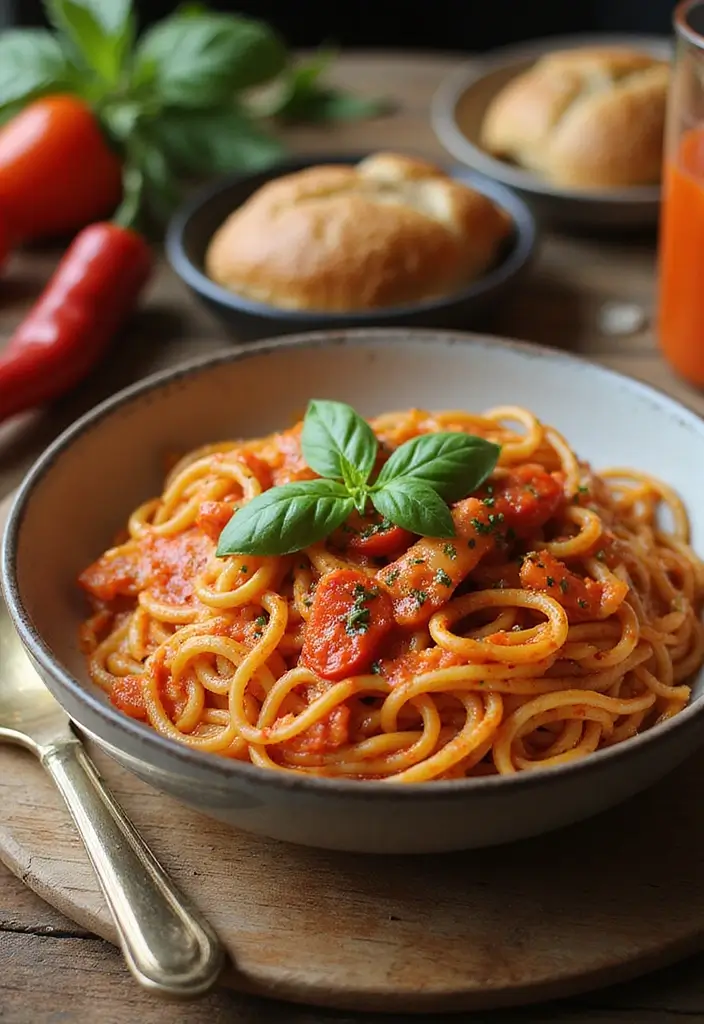 30+ Pasta and Vodka Sauce Recipes That Feel Restaurant-Worthy 51 30+ Pasta and Vodka Sauce Recipes That Feel Restaurant-Worthy - 9. Roasted Red Pepper Vodka Sauce Pasta