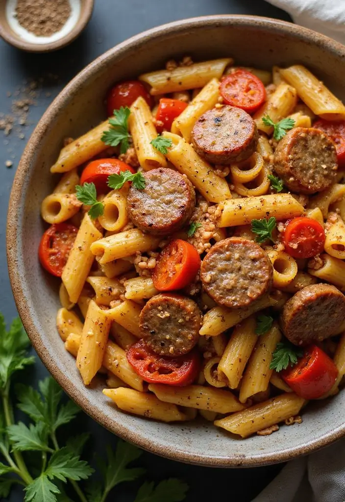 30+ Simple and Easy Pasta Recipes Anyone Can Make at Home 77 30+ Simple and Easy Pasta Recipes Anyone Can Make at Home - 13. One-Pot Sausage and Peppers Pasta