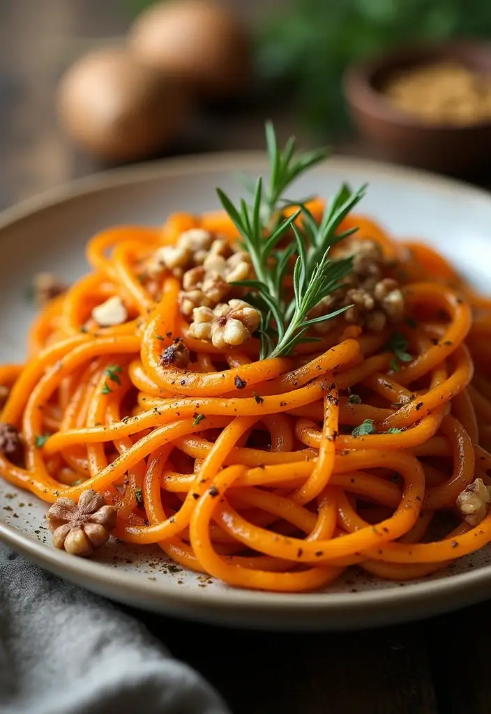 30+ Sweet Potato Pasta Recipes for Cozy Dinners 80 30+ Sweet Potato Pasta Recipes for Cozy Dinners - 14. Roasted Sweet Potato and Walnut Pasta