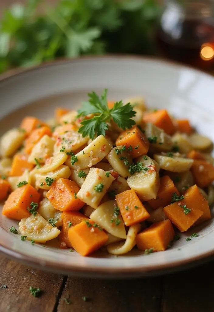 30+ Sweet Potato Pasta Recipes for Cozy Dinners 99 30+ Sweet Potato Pasta Recipes for Cozy Dinners - 17. Sweet Potato and Artichoke Pasta