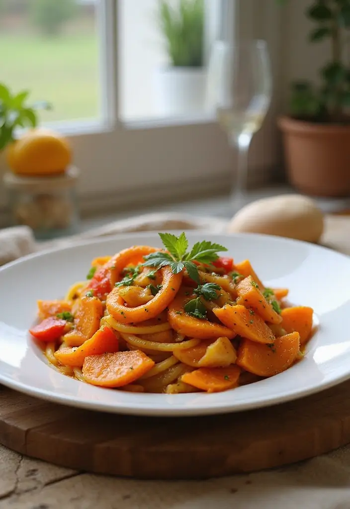 30+ Sweet Potato Pasta Recipes for Cozy Dinners 134 30+ Sweet Potato Pasta Recipes for Cozy Dinners - 22. Sweet Potato and Bell Pepper Pasta
