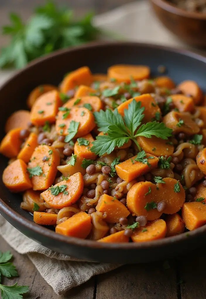 30+ Sweet Potato Pasta Recipes for Cozy Dinners 141 30+ Sweet Potato Pasta Recipes for Cozy Dinners - 23. Sweet Potato and Lentil Pasta